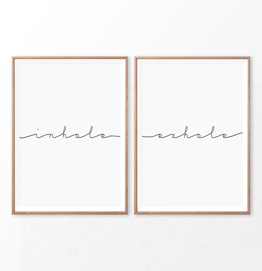 Inhale Exhale Motivational Yoga Diptych