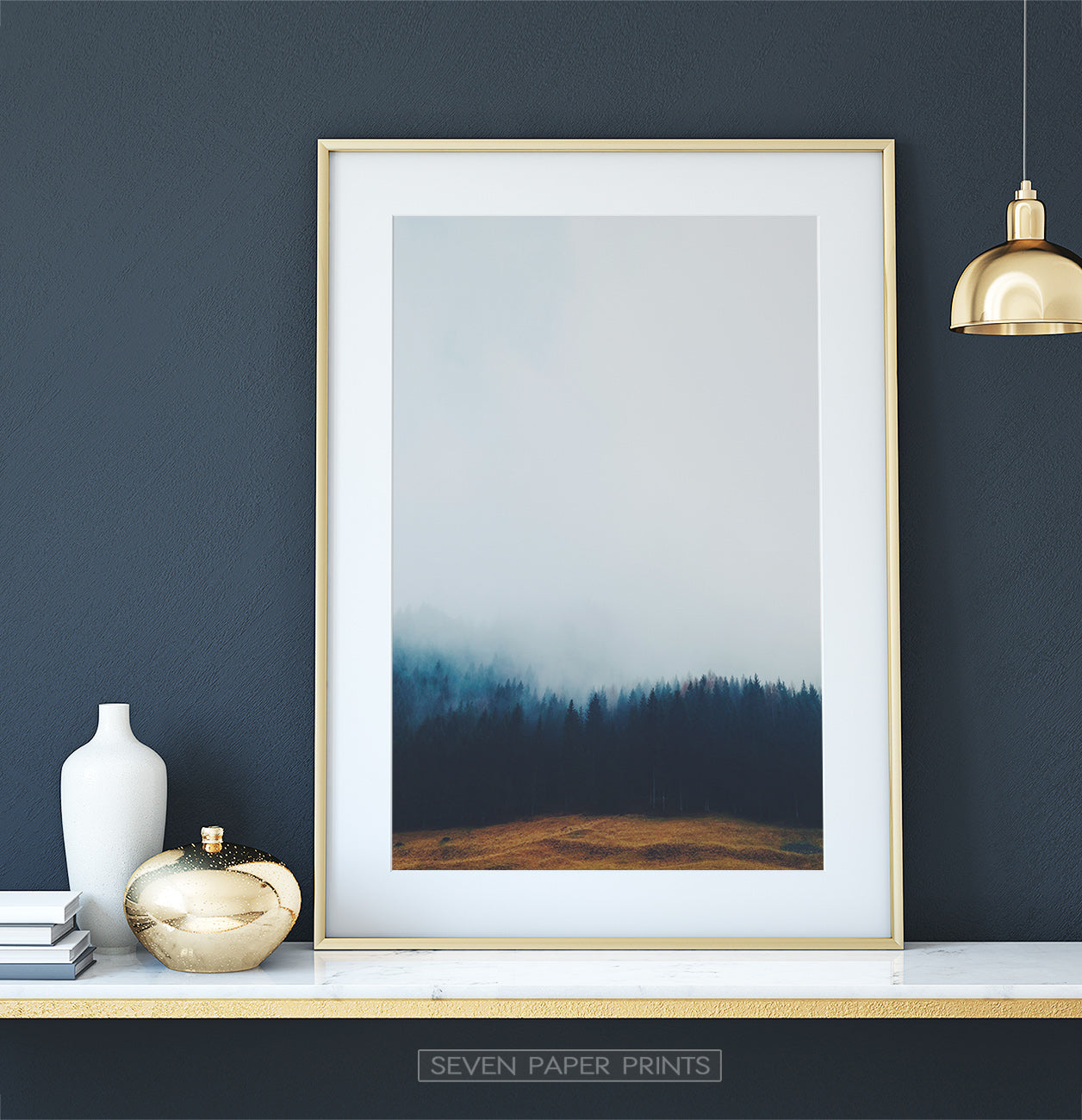 Foggy Pine Forest On Sandy Earth Photo Print