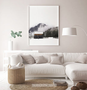 White-framed in the living room with white sofa