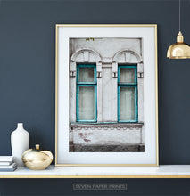 Load image into Gallery viewer, Old Blue Wooden Windows Historical Architecture Art Photo
