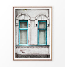 Load image into Gallery viewer, Old Blue Wooden Windows Historical Architecture Art Photo

