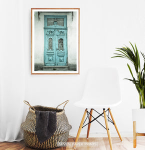 Vintage Wall Art With Blue Door Photography
