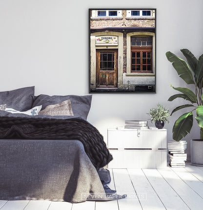 Vintage Pub Wall Art Wooden Door and Window Photography