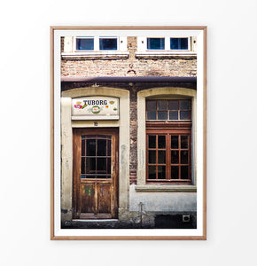 Vintage Pub Wall Art Wooden Door and Window Photography