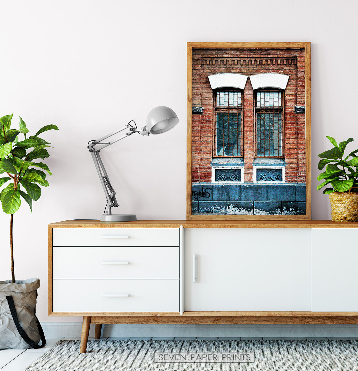 Old Architectural Window In Brick Building Art Photo