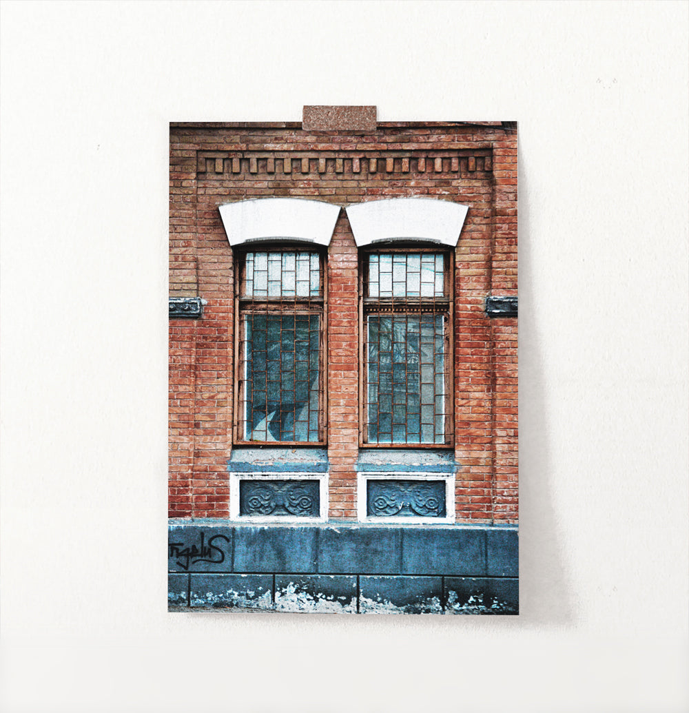 Old Architectural Window In Brick Building Art Photo