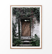 Load image into Gallery viewer, French Village Garden Door Gray Brick Wall Photo Art
