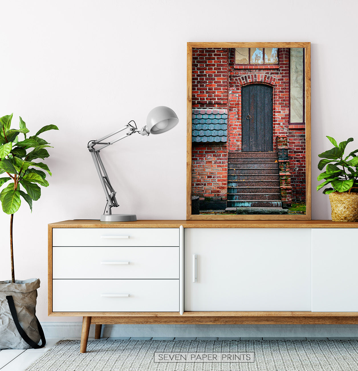 Brick House Door Granite Stairs Tiled Roof Photo Print