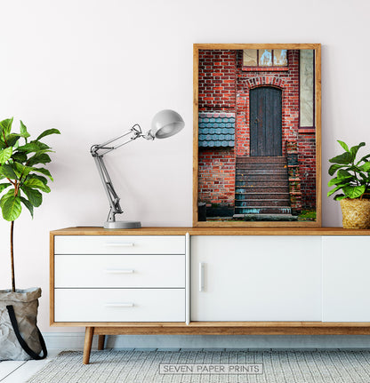 Brick House Door Granite Stairs Tiled Roof Photo Print