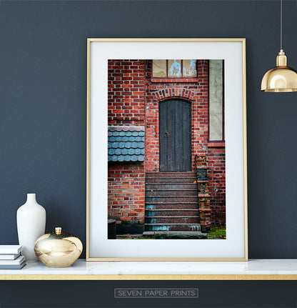 Brick House Door Granite Stairs Tiled Roof Photo Print