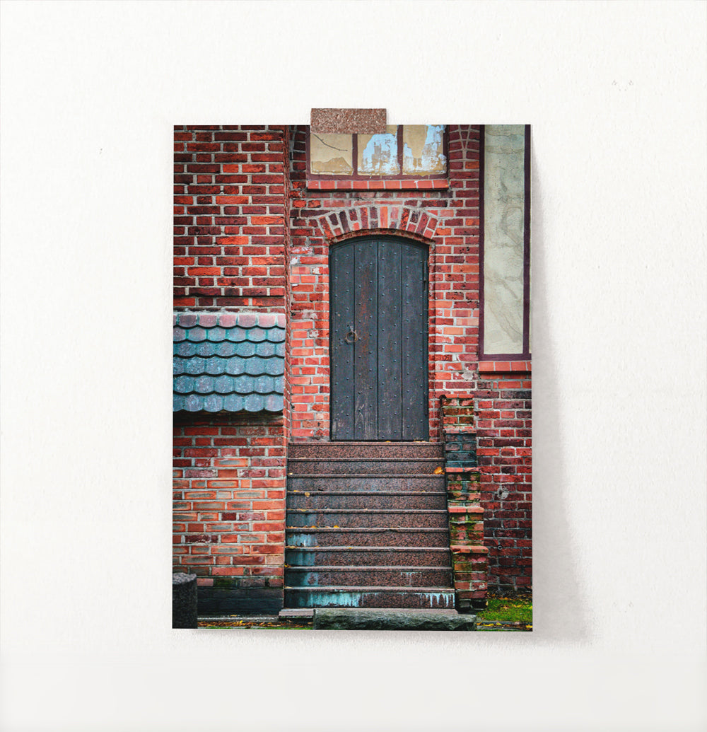 Brick House Door Granite Stairs Tiled Roof Photo Print