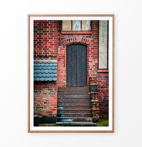 Brick House Door Granite Stairs Tiled Roof Photo Print
