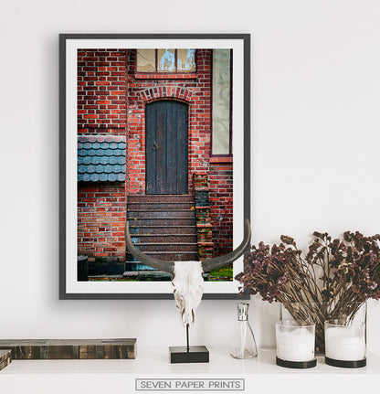 Brick House Door Granite Stairs Tiled Roof Photo Print