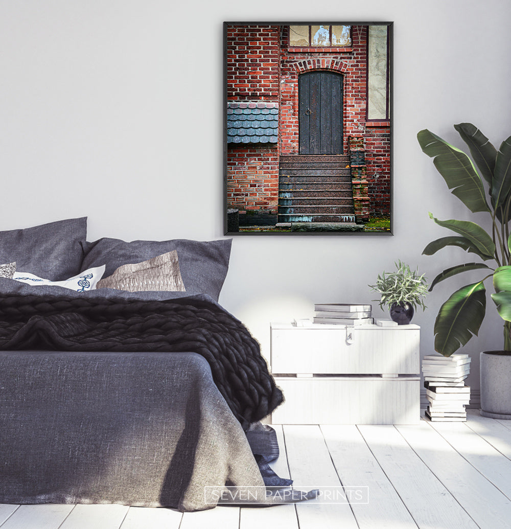 Brick House Door Granite Stairs Tiled Roof Photo Print