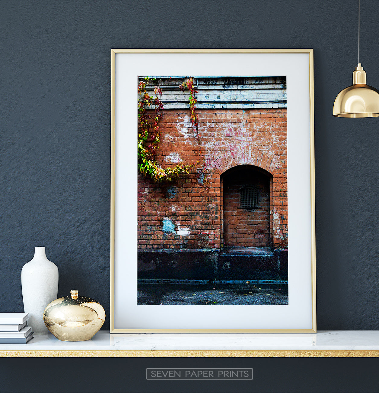 Red Wall Old Historical Town Facade Photography Poster