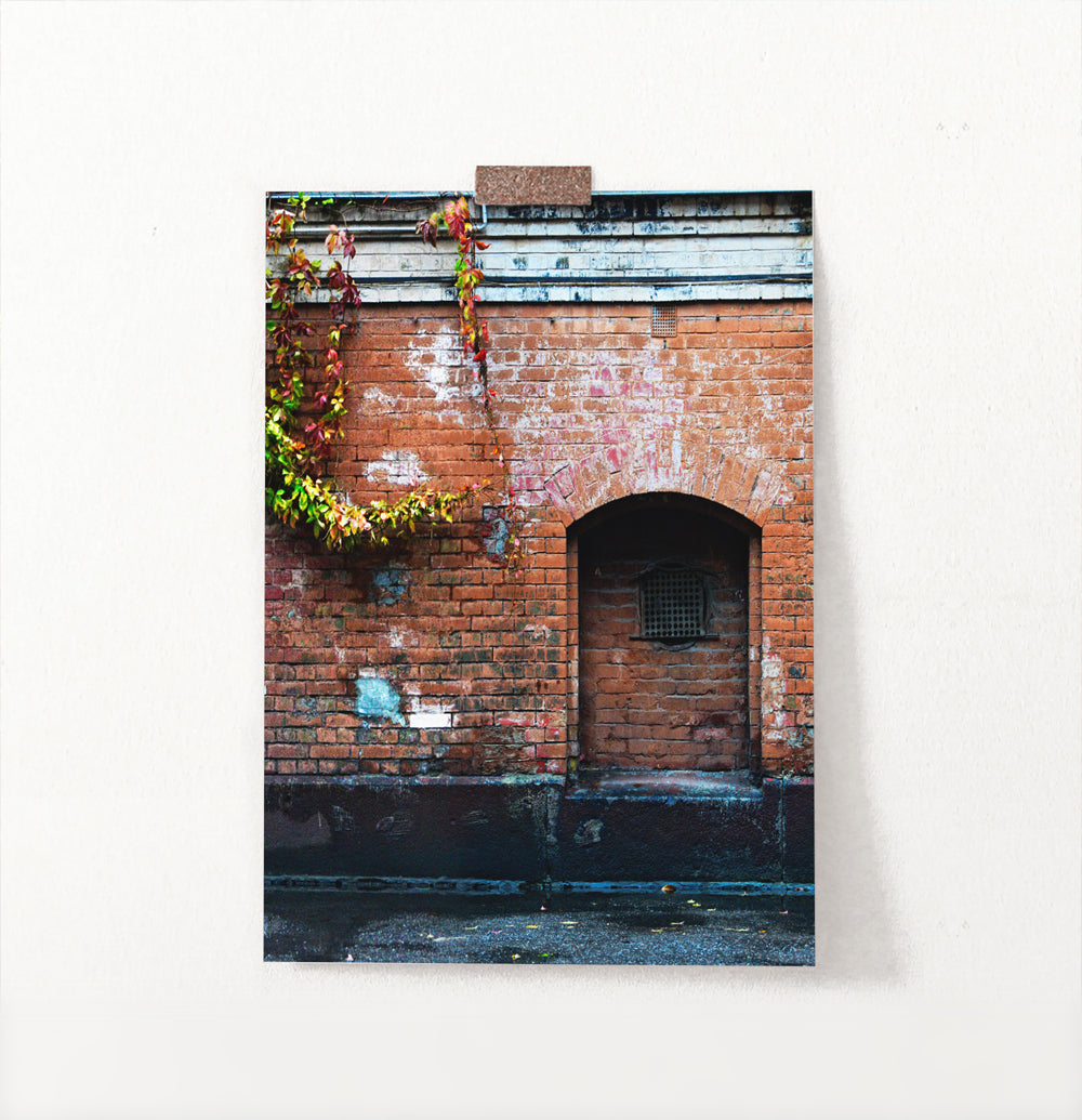 Red Wall Old Historical Town Facade Photography Poster