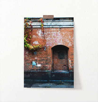 Red Wall Old Historical Town Facade Photography Poster