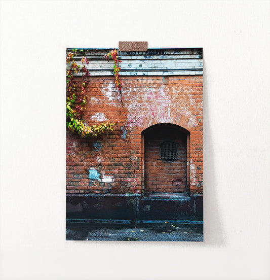 Red Wall Old Historical Town Facade Photography Poster