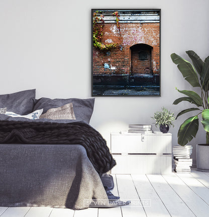 Red Wall Old Historical Town Facade Photography Poster