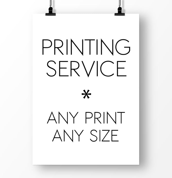 Mailed prints. Custom sizes. Printed and shipped. Printing Service