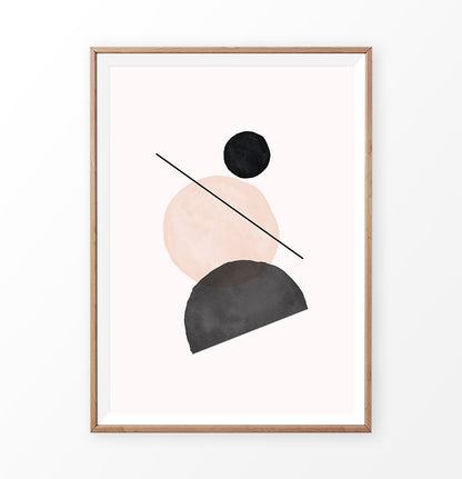 Geometric Shapes Poster In Terracotta and Black