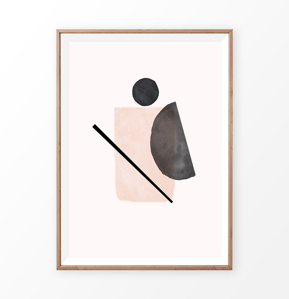 Geometric Beige Wall Print