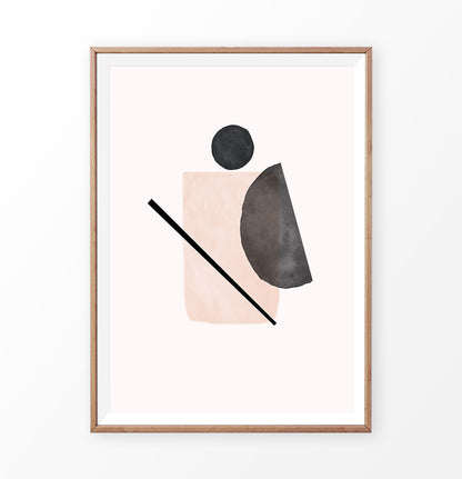 Geometric Beige Wall Print