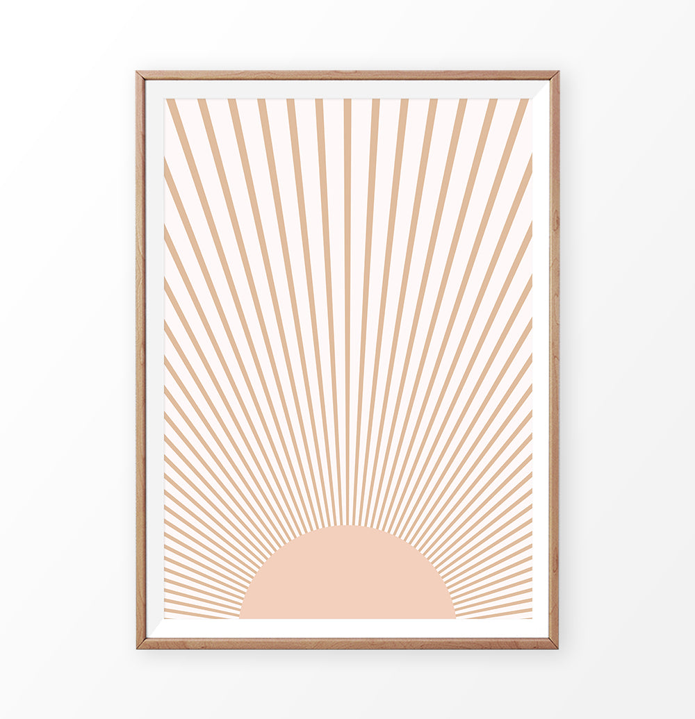 Sun Art Print in Boho Style