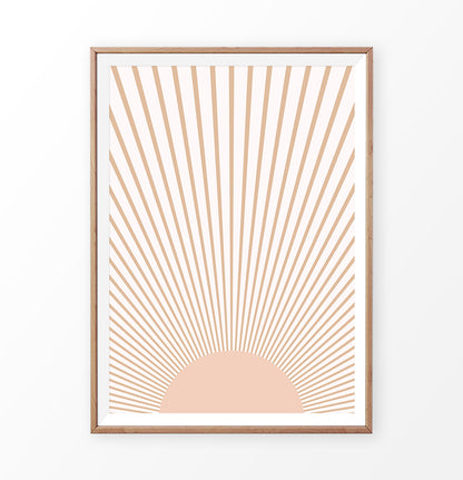 Sun Art Print in Boho Style