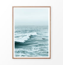 Load image into Gallery viewer, Surfing wall art décor, turquoise ocean print
