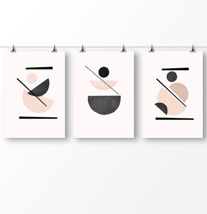 Mustard print, Neutral Modern Boho Minimalist Print Set