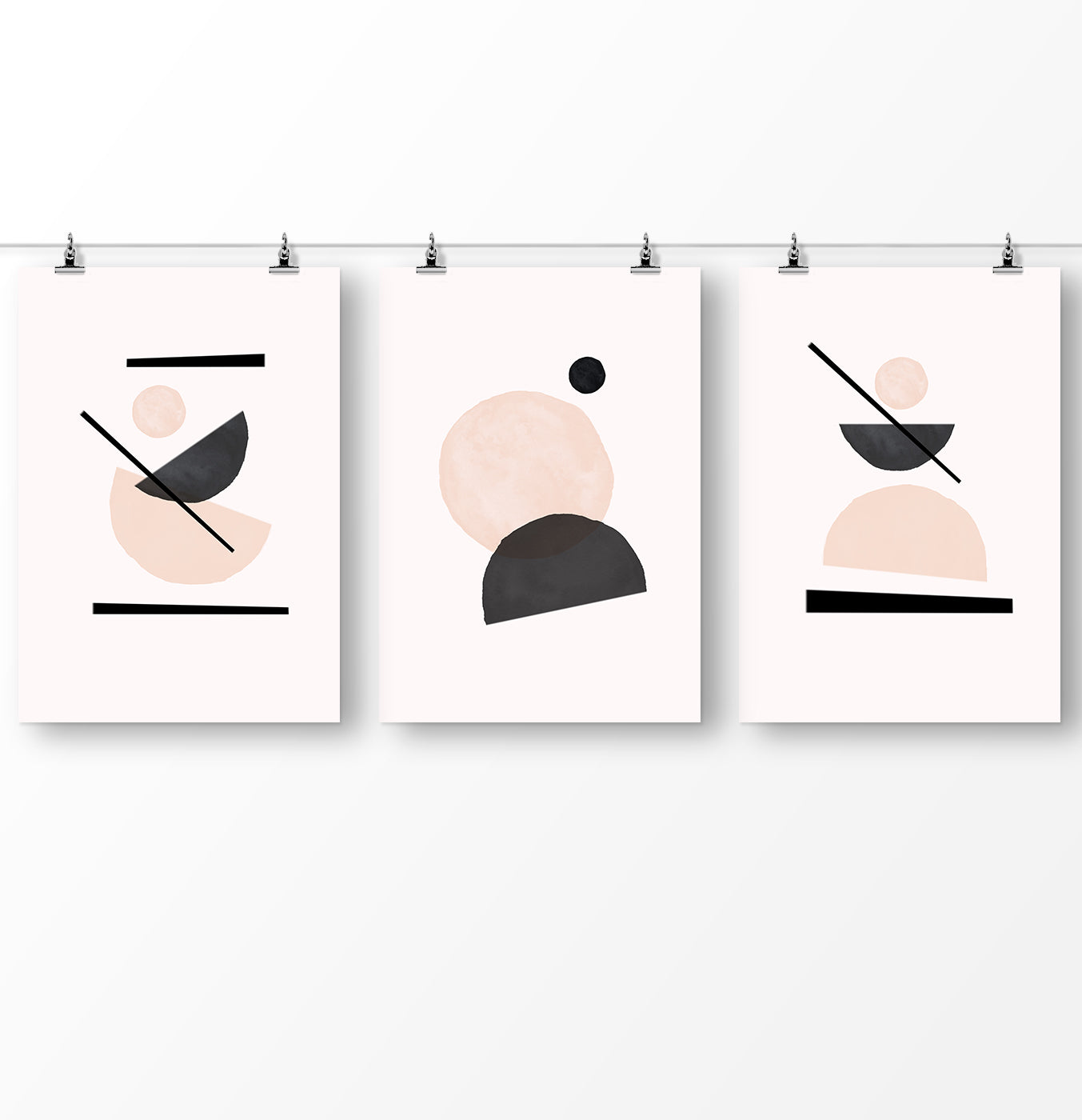 Earth Tones Burnt Orange Minimalist Art Print Set of 3