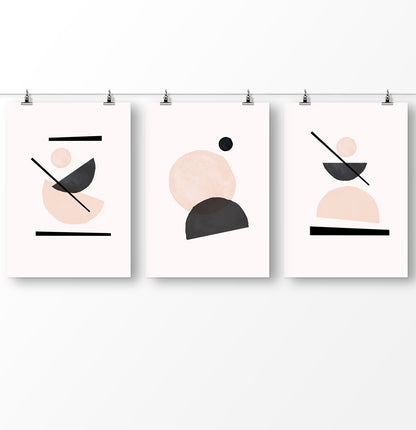 Earth Tones Burnt Orange Minimalist Art Print Set of 3