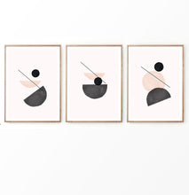 Load image into Gallery viewer, Peach Pink Abstract Set of 3 Prints
