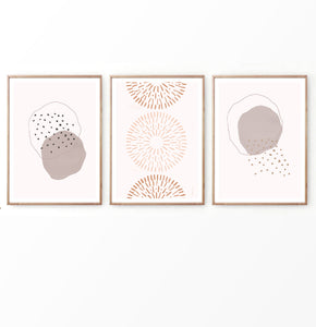 Earth Color Abstract Art Set of 3