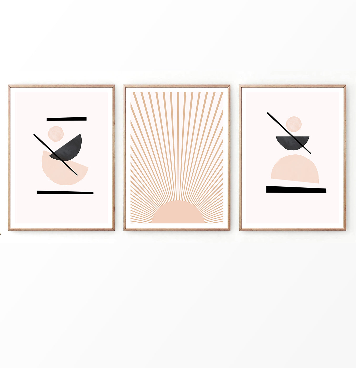 Rising Sun Wall Art Set of 3