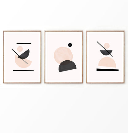 Mid century modern art print Set of 3