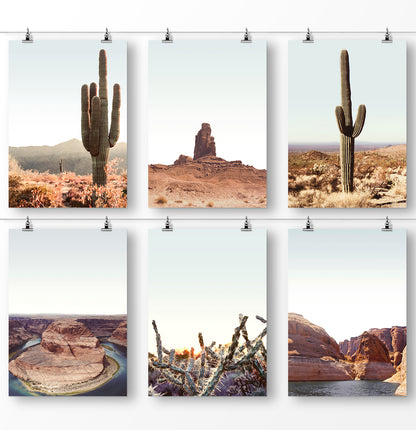 Arizona Desert Landscape Set of 6 Wall Art