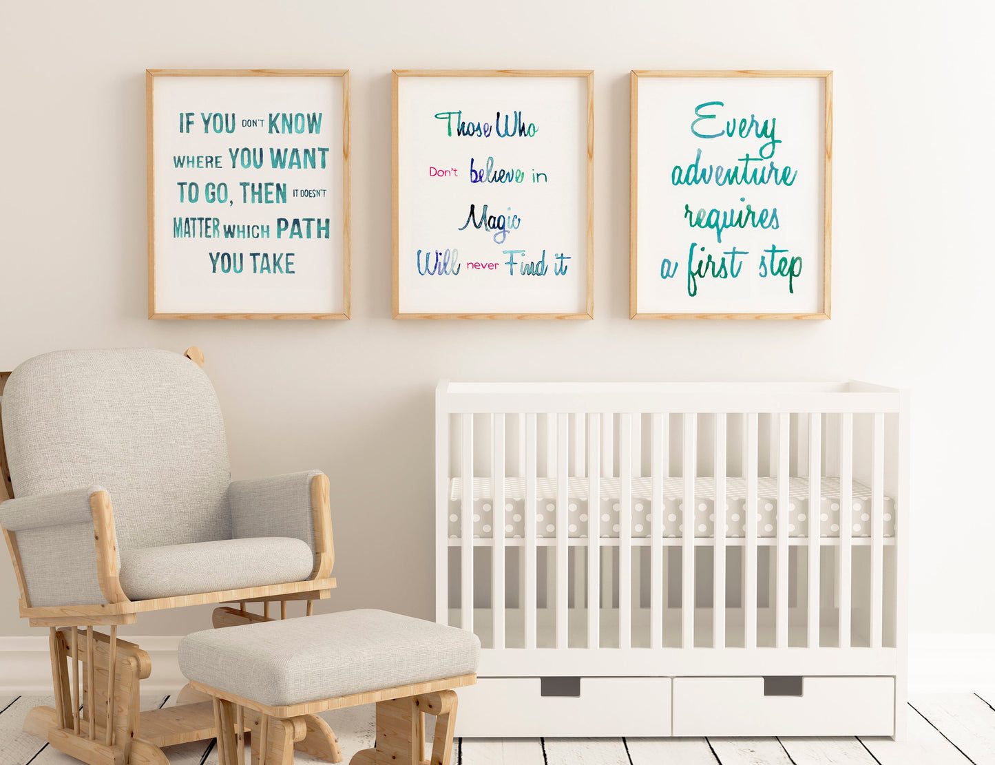 Alice in Wonderland Quotes Three Piece Wall Art