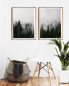 Pine Trees Forest Nature 2 Piece Wall Art