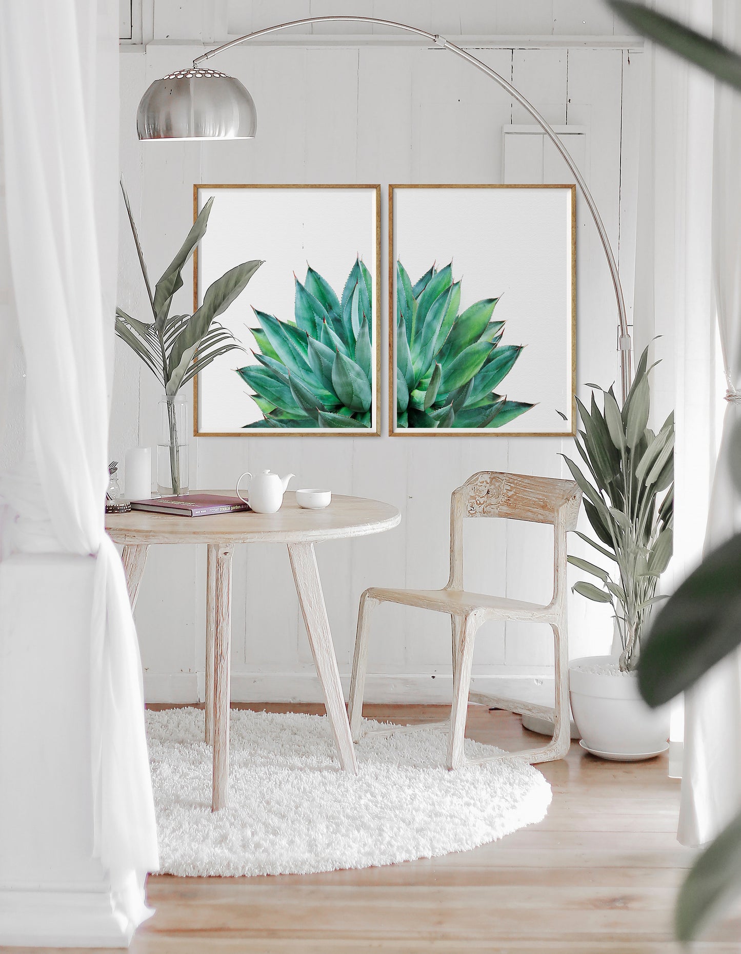 Succulent Print Set of 2 Botanical Cactus Wall Art