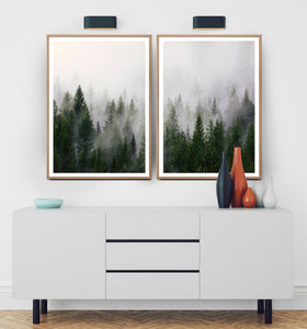 Pine Trees Forest Nature 2 Piece Wall Art