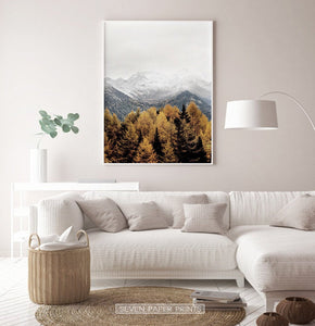 Snowy Mountain Print Wall Art Set of 3 Posters