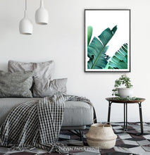 Load image into Gallery viewer, Green Banana Leaf Set of 3 Botanical Prints
