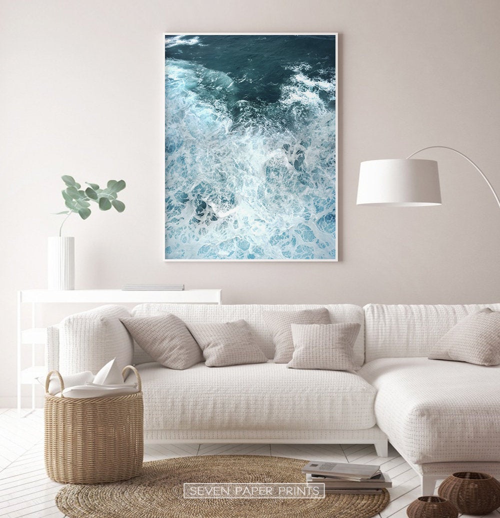 Ocean Waves 3 Piece Wall Art with Splashing Coastal Water