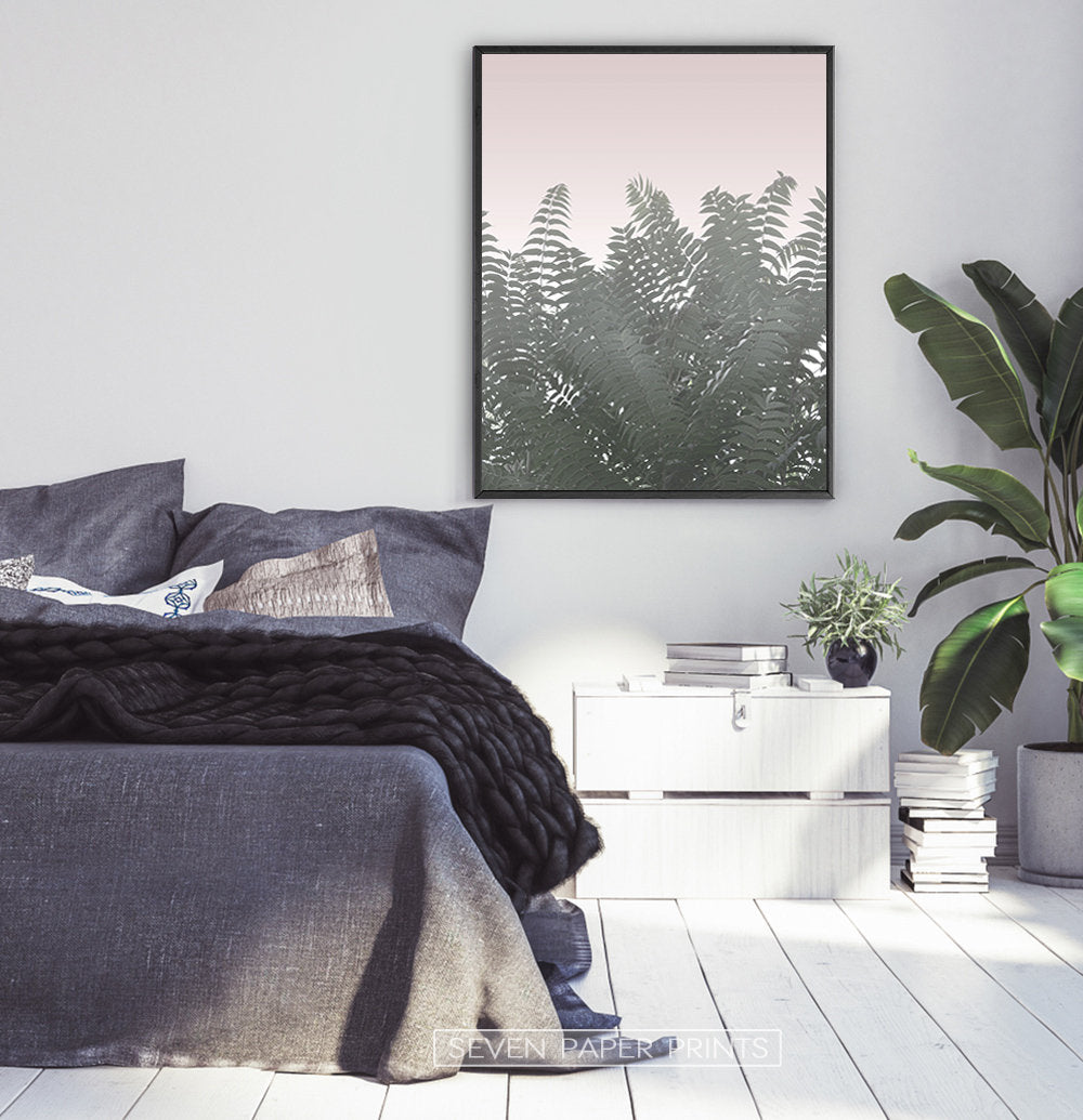 Blush Pink Tropical Leaves Set of 6 Six Digital Prints