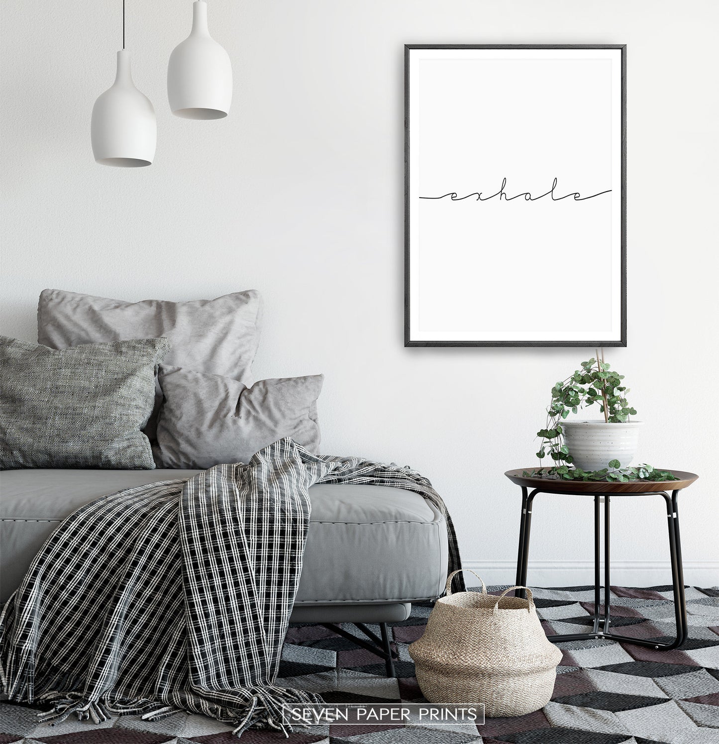 Inhale Exhale Set of 2 Inspirational Quote Text Prints