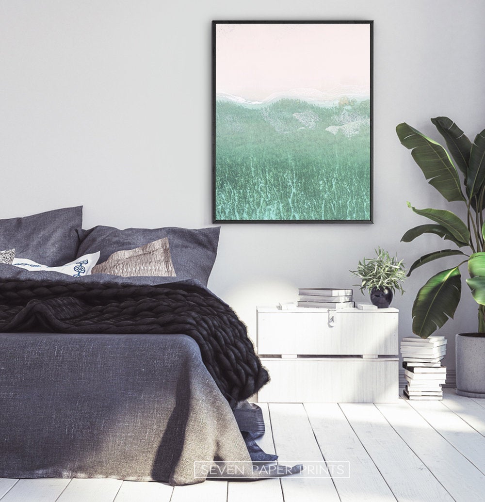 Aerial Ocean Turquoise Wave Set of 2 Prints