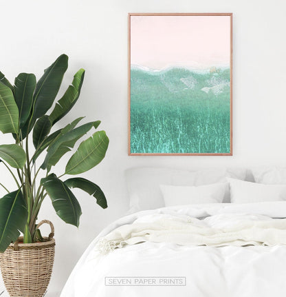 Aerial Ocean Turquoise Wave Set of 2 Prints