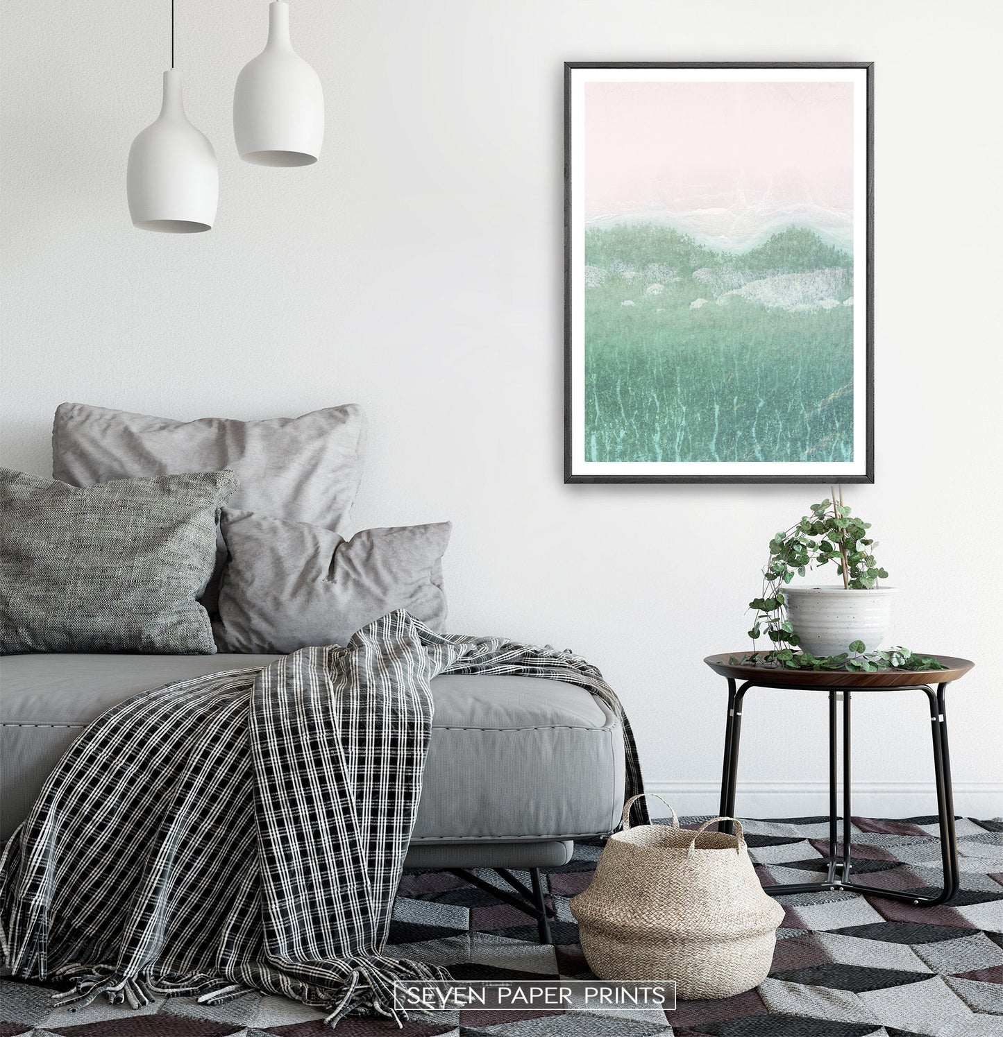 Aerial Ocean Turquoise Wave Set of 2 Prints